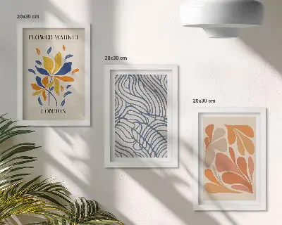 Blumen im modernen Stil mit abstrakten Mustern bilderset mit rahmen