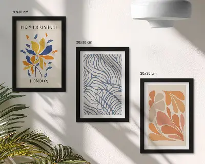 Blumen im modernen Stil mit abstrakten Mustern bilderset mit rahmen