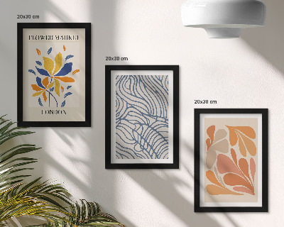 Bilderset mit rahmen Blumen im modernen Stil mit abstrakten Mustern