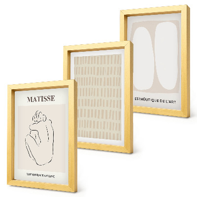 Bilderwand Linien und Formen in Beige- und Weißtönen
