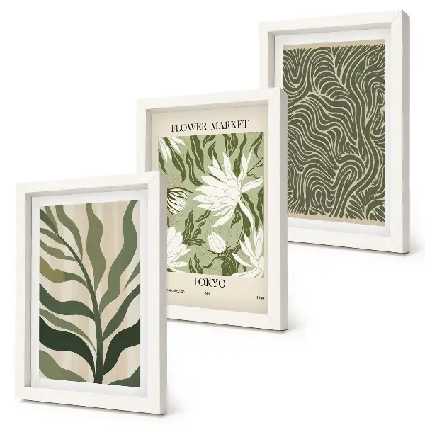 Fotowand mit botanischem Pflanzenmuster im Boho-Stil