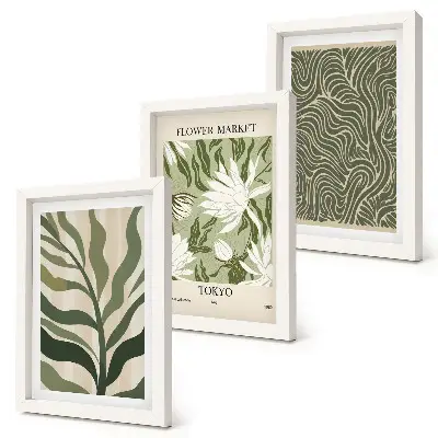 Fotowand mit botanischem Pflanzenmuster im Boho-Stil