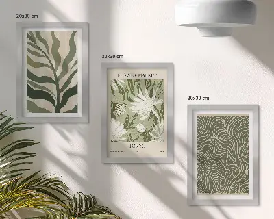 Fotowand mit botanischem Pflanzenmuster im Boho-Stil
