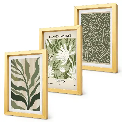 Fotowand mit botanischem Pflanzenmuster im Boho-Stil