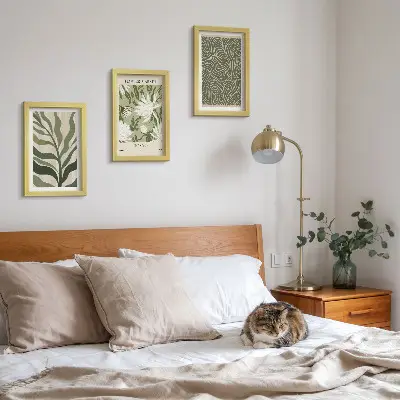 Fotowand mit botanischem Pflanzenmuster im Boho-Stil