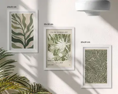 Fotowand mit botanischem Pflanzenmuster im Boho-Stil