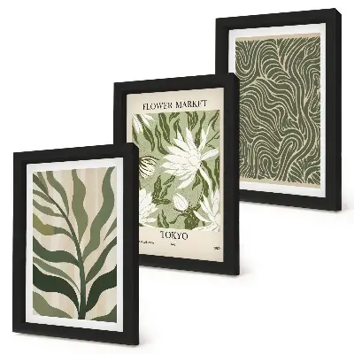 Fotowand mit botanischem Pflanzenmuster im Boho-Stil