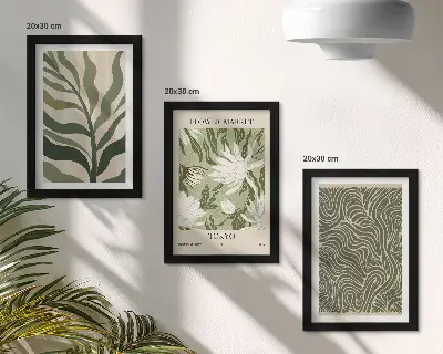 Fotowand mit botanischem Pflanzenmuster im Boho-Stil