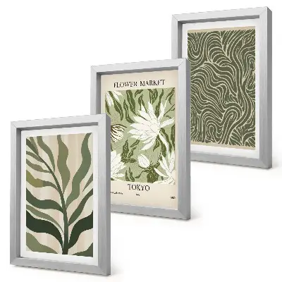 Fotowand mit botanischem Pflanzenmuster im Boho-Stil