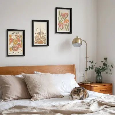 Blumen in Pastellfarben bilderset mit rahmen im sonnenlicht