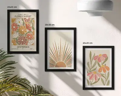 Blumen in Pastellfarben bilderset mit rahmen im sonnenlicht