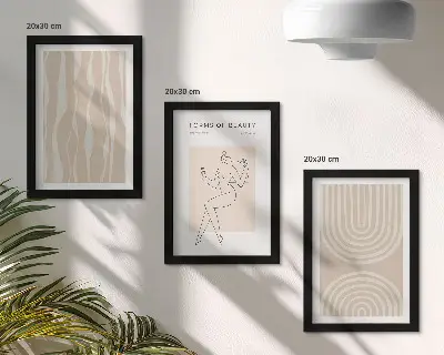 Fotowand mit abstrakten Mustern und zarten Boho-Dekorationen