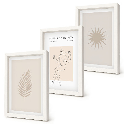 Bilderwand Eine Sammlung minimalistischer Formen und natürlicher Gestalten