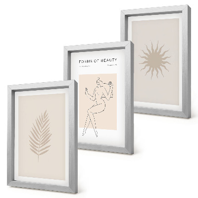 Bilderwand Eine Sammlung minimalistischer Formen und natürlicher Gestalten