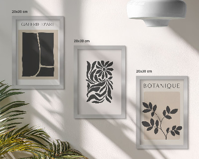 Bilderwand Abstrakte Pflanzenmuster und geometrische Formen