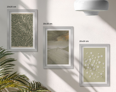 Fotowand Wellenförmige und abstrakte Muster mit Boho-Blumen