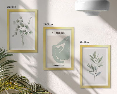 Bilderwand Pflanzenmotive in zarten Grüntönen