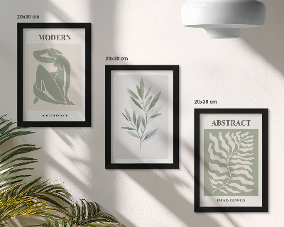 Bilderset mit rahmen Matisse-Design, Aquarell, Boho-Pflanzen