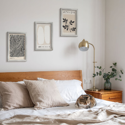 Fotowand Florale Muster und minimalistische Linien in neutralen Farben
