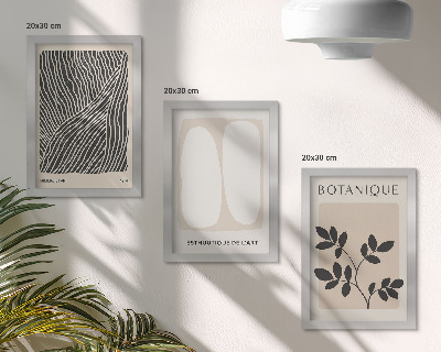 Fotowand Florale Muster und minimalistische Linien in neutralen Farben