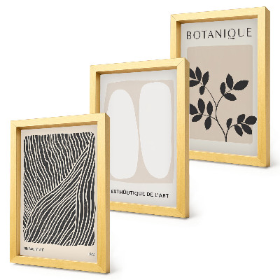 Fotowand Florale Muster und minimalistische Linien in neutralen Farben