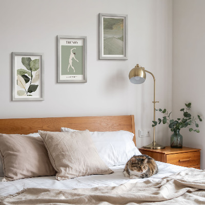 Bilderwand Pflanzenmuster mit Silhouetten und abstrakten Formen