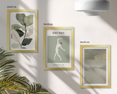Bilderwand Pflanzenmuster mit Silhouetten und abstrakten Formen