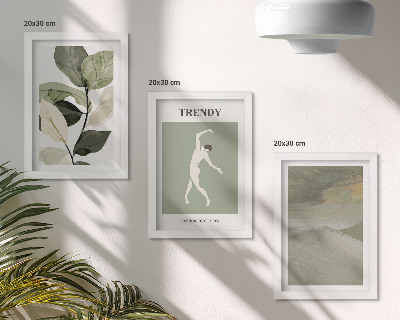 Bilderwand Pflanzenmuster mit Silhouetten und abstrakten Formen