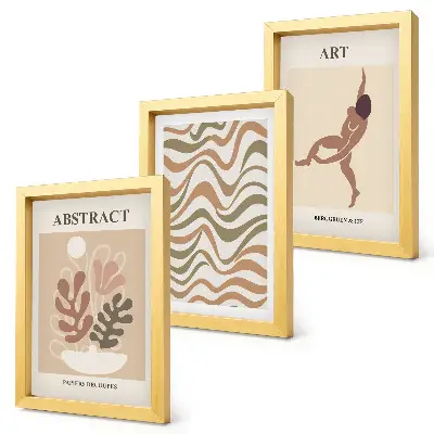 Bilderwand mit abstrakten Matisse Boho Formen und Mustern