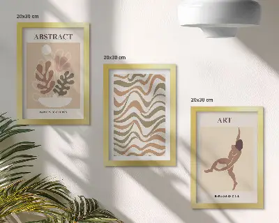 Bilderwand mit abstrakten Matisse Boho Formen und Mustern