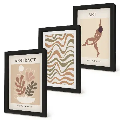 Bilderwand mit abstrakten Matisse Boho Formen und Mustern