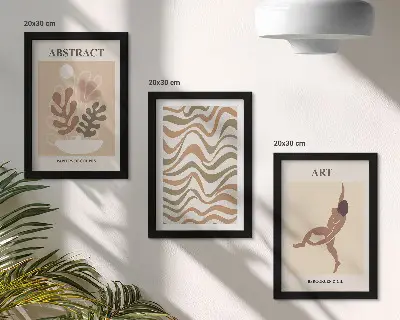 Bilderwand mit abstrakten Matisse Boho Formen und Mustern