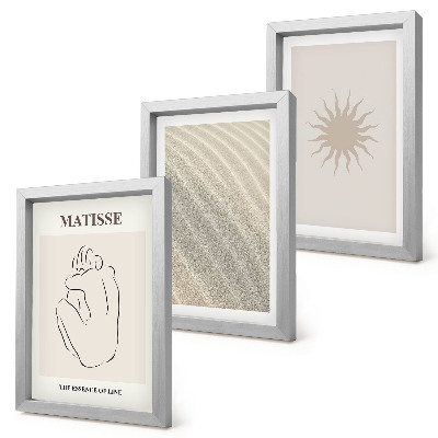 Fotowand Minimalistische Linien, Sand, Wellen, Sonne