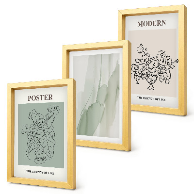 Bilderset mit rahmen Blumen in einer Vase im modernen und minimalistischen Stil