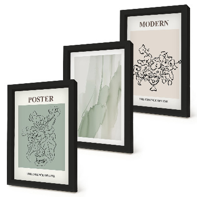Bilderset mit rahmen Blumen in einer Vase im modernen und minimalistischen Stil