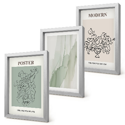 Bilderset mit rahmen Blumen in einer Vase im modernen und minimalistischen Stil