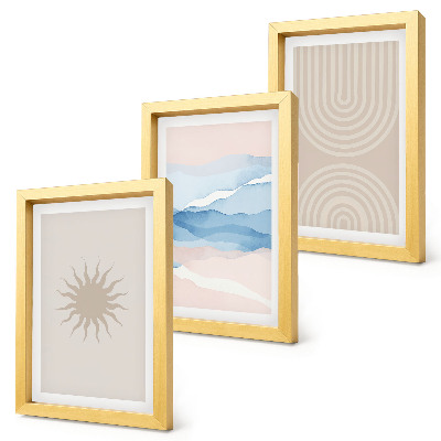 Fotowand Sonne, Wellen und abstrakte Linien in Pastellfarben