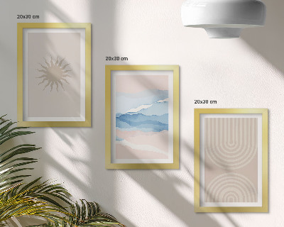 Fotowand Sonne, Wellen und abstrakte Linien in Pastellfarben