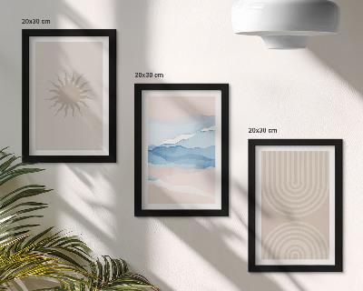 Fotowand Sonne, Wellen und abstrakte Linien in Pastellfarben