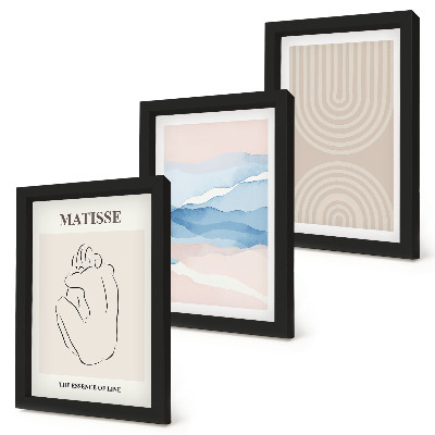 Bilderwand Linien und Wellen in Pastelltönen mit minimalistischem Akzent
