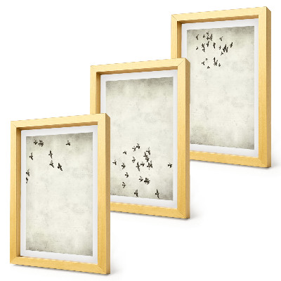 Fotowand Ein minimalistisches Gemälde von fliegenden Vögeln