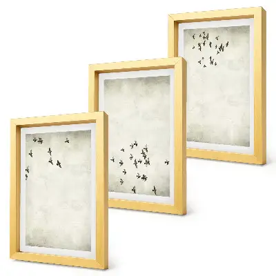 Fotowand mit einem minimalistischen Gemälde von fliegenden Vögeln