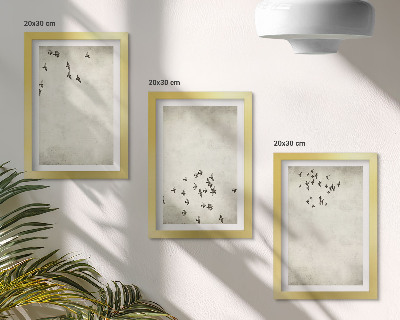 Fotowand Ein minimalistisches Gemälde von fliegenden Vögeln