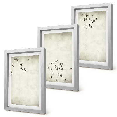 Fotowand Ein minimalistisches Gemälde von fliegenden Vögeln