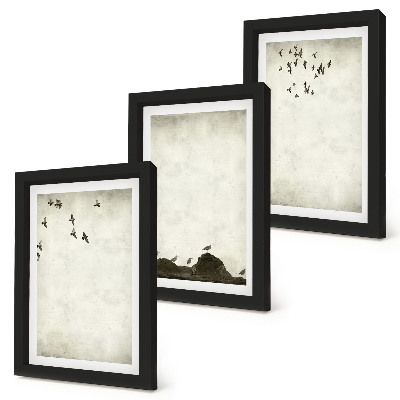 Bilderwand Fliegende Vogelschar im minimalistischen Stil