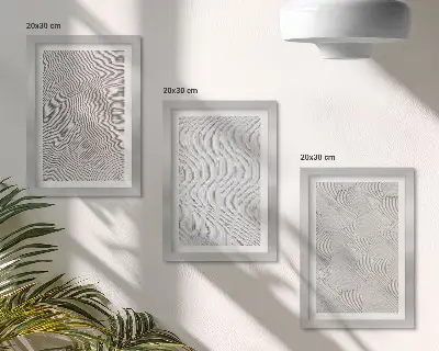 Fotowand mit linearen geometrischen Strukturen als Muster im Sand