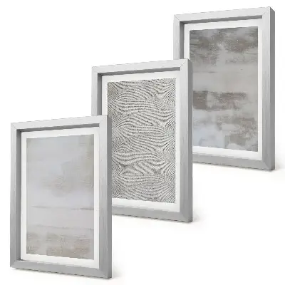 Bilderwand mit modernen Texturstrukturen im minimalistischen Stil