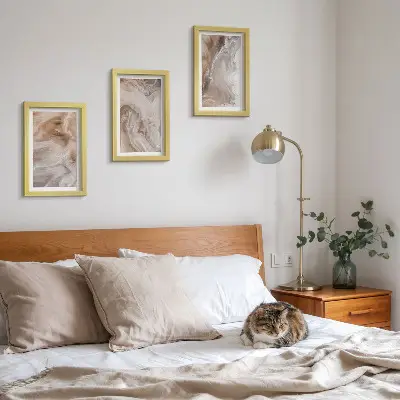 Bilderwand mit abstraktem Marmormuster in Steintextur