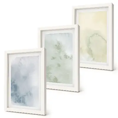 Fotowand mit pastellfarbenen Akzenten auf Leinwandtextur