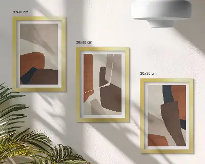 Bilderwand mit moderner Abstraktion von Strukturformen